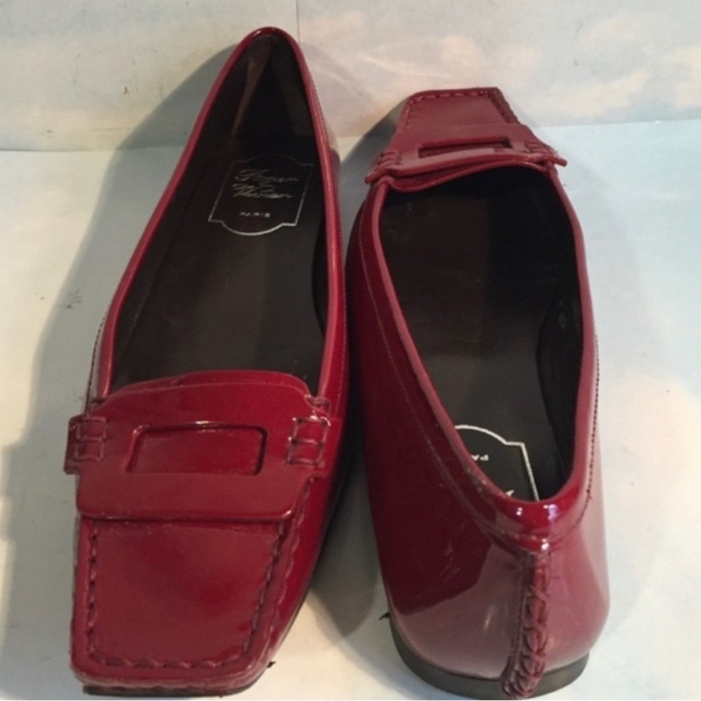 Roger Vivier Red Patent Leather Loafers - Picture 2 of 8